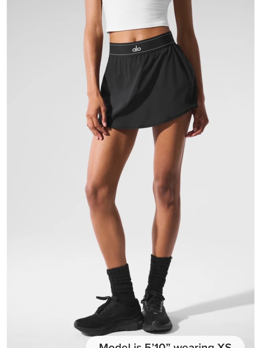 ALO Match Point Black Tennis Skirt. Size S